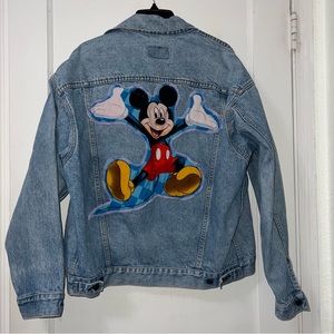 Levi’s Custom Denim Jacket with Mickey Mouse Patch Stitched on the Back